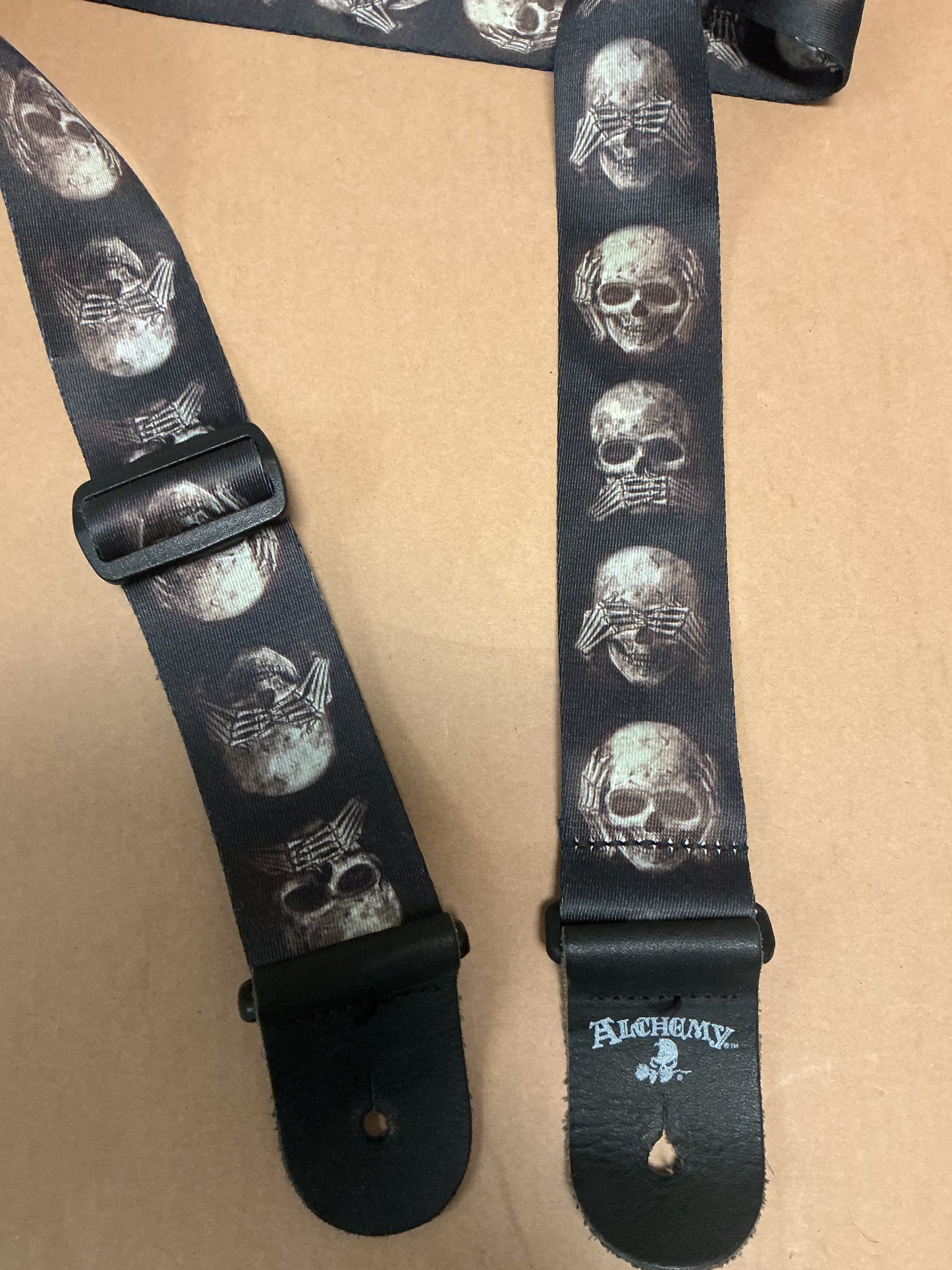 2-inch Woven Nylon Alchemy Guitar Strap - WITH SEE NO EVIL ;Skulls