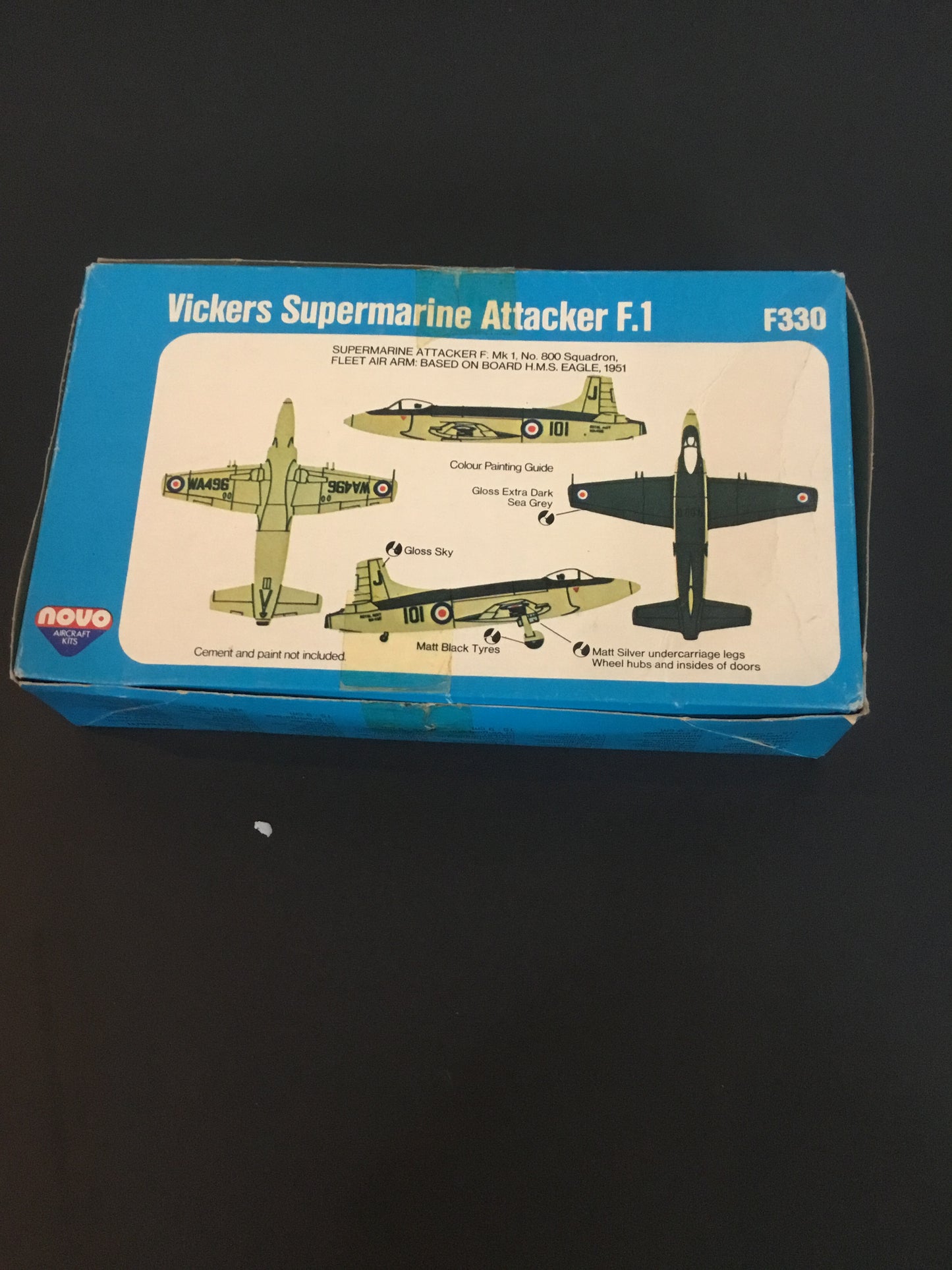 Vintage 1/72 F330 Novo Supermarine Attacker Naval Fighter - (ex Frog)