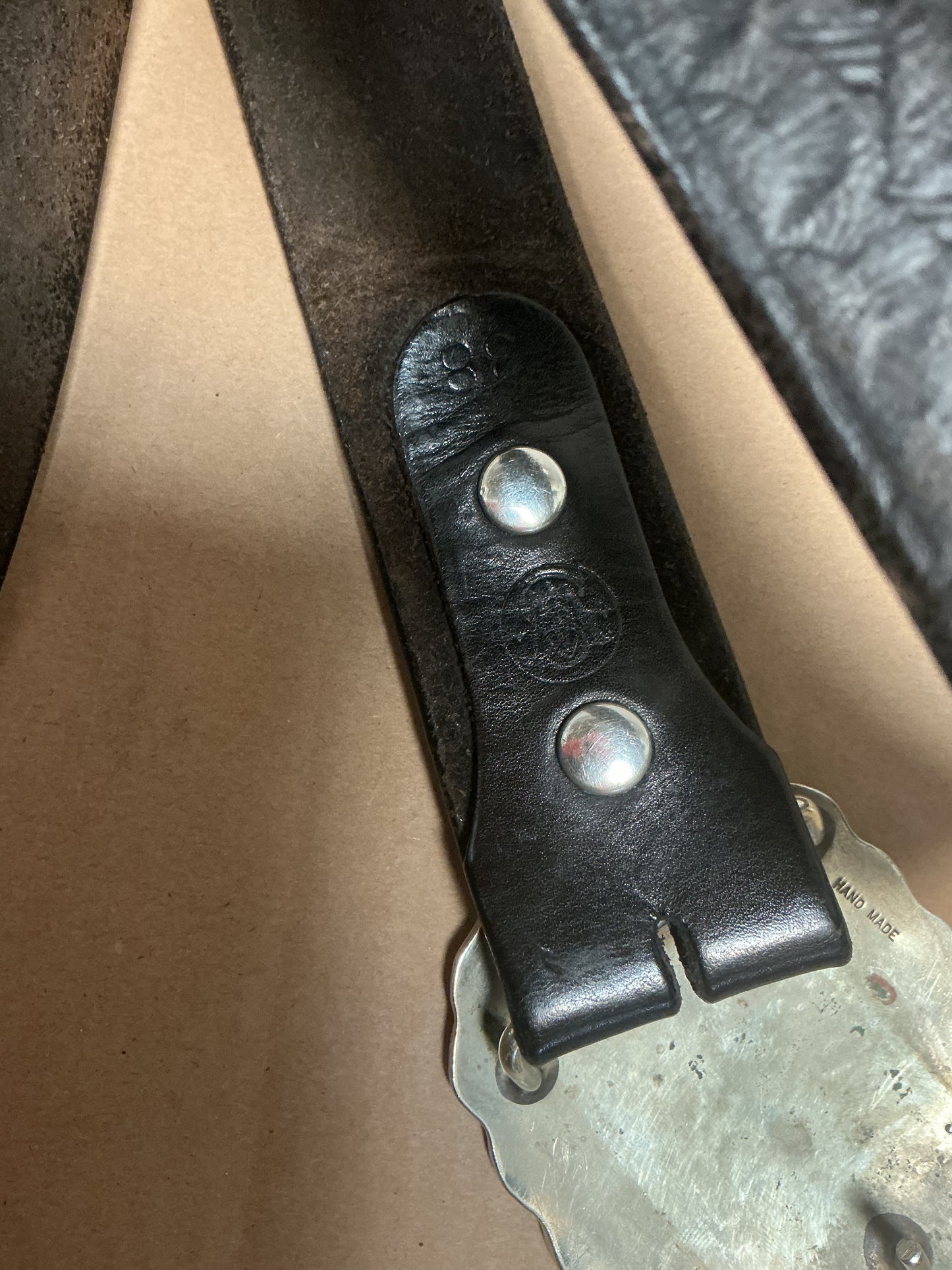 Vintage Eagle Belt Buckle and S&W Belt ( German silver )