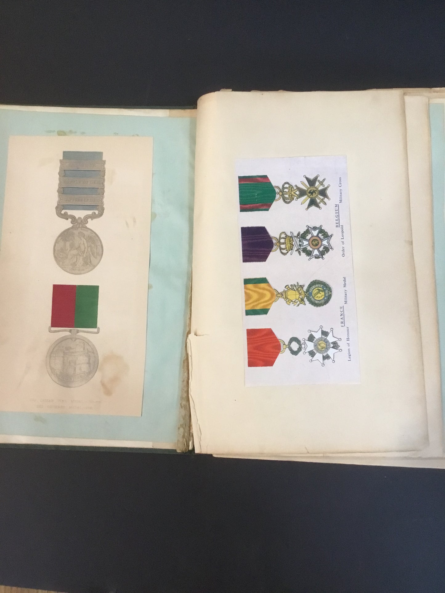 Early British Medals & Ribbons Scrap Book