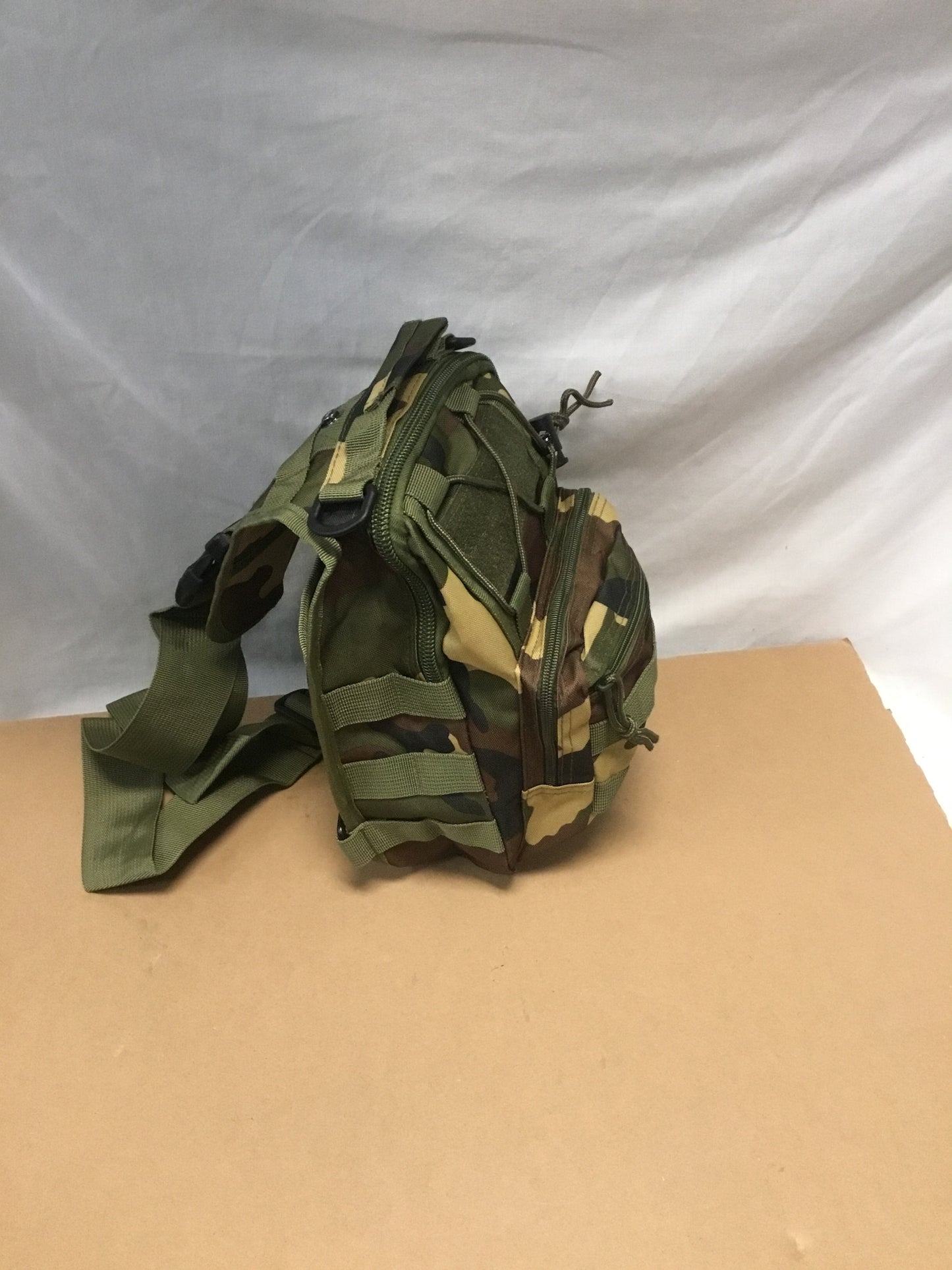 New Woodland Pattern Single Strap small Tactical Shoulder Bag .