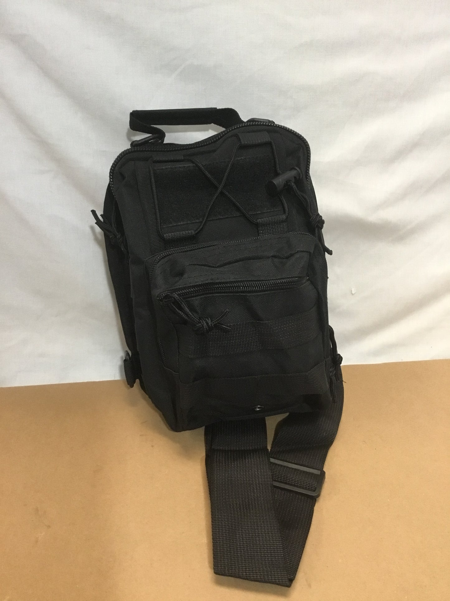 New Black ;Pattern Single Strap small Tactical Shoulder Bag . lots of small pockets
