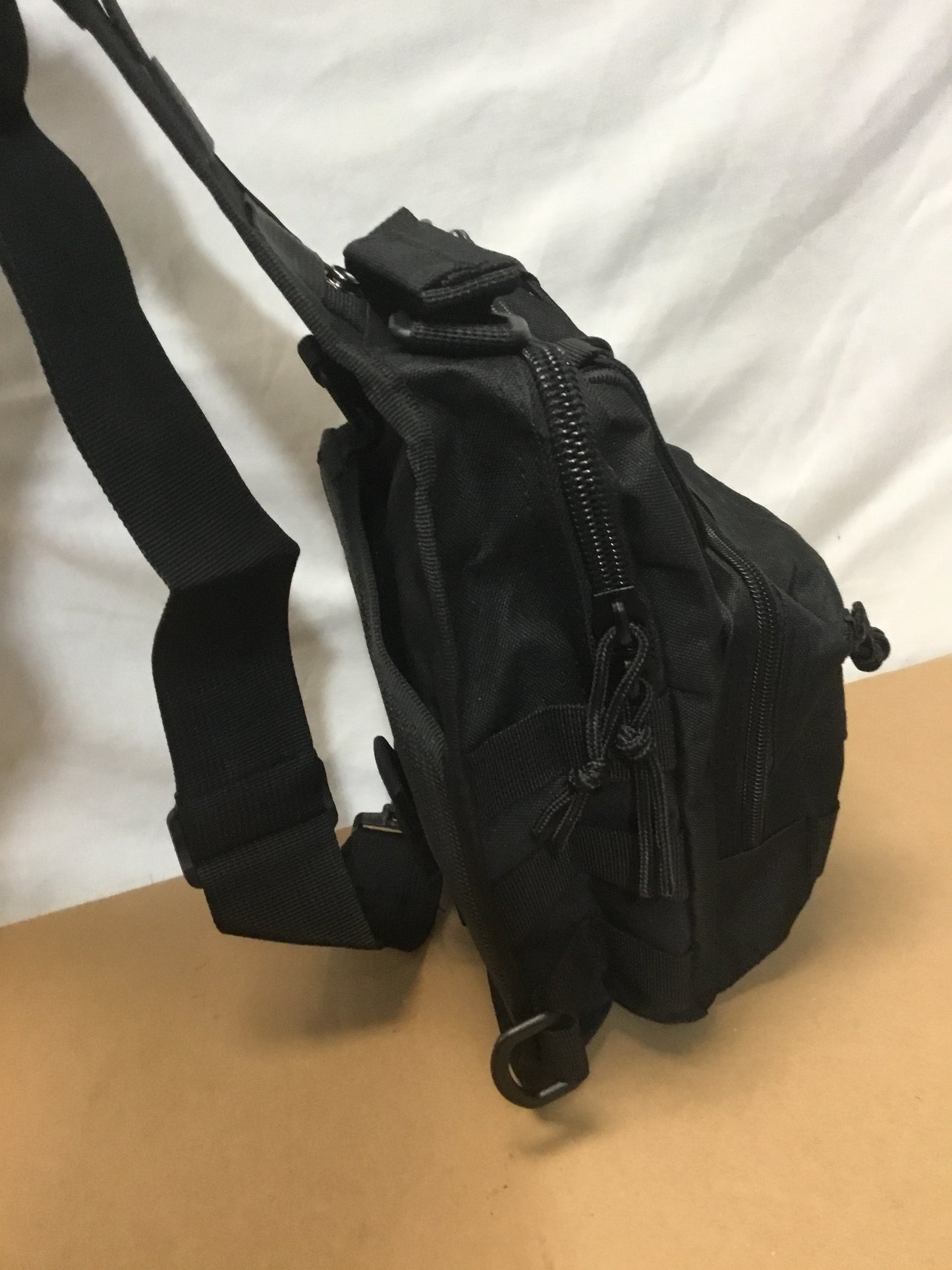 New Black ;Pattern Single Strap small Tactical Shoulder Bag . lots of small pockets