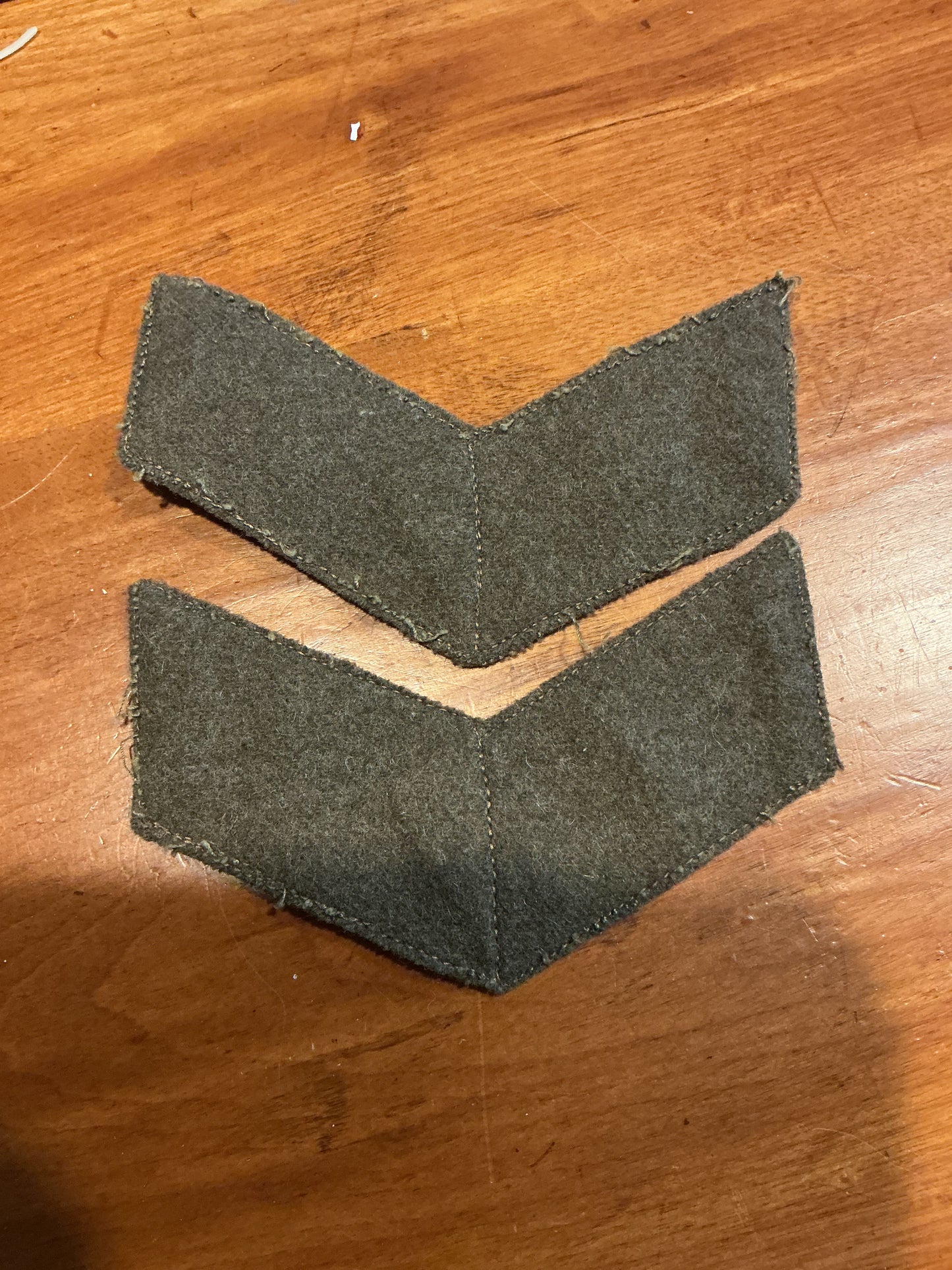 Pair WW11 Canadian sergeant Stripes /rank chevrons.