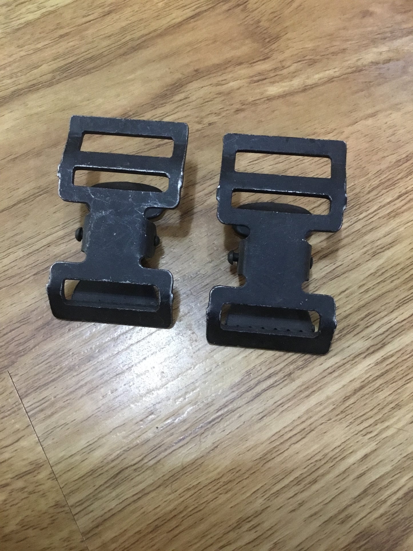 2) Military Steel Tie Down Ends ,will take a 1 inch webbing strap .Very well made