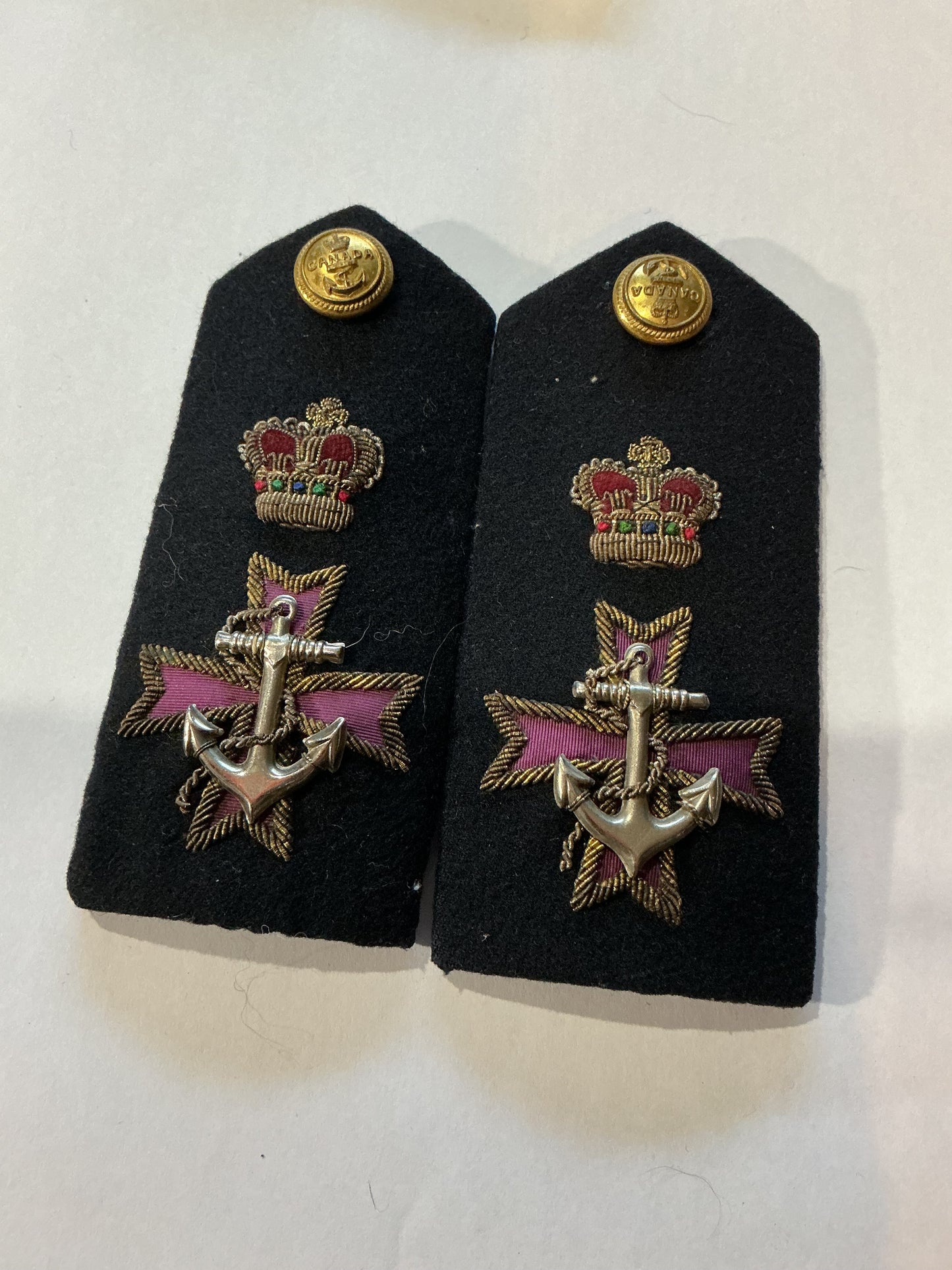 Pair Canadian Navy Chaplain Shoulder Boards