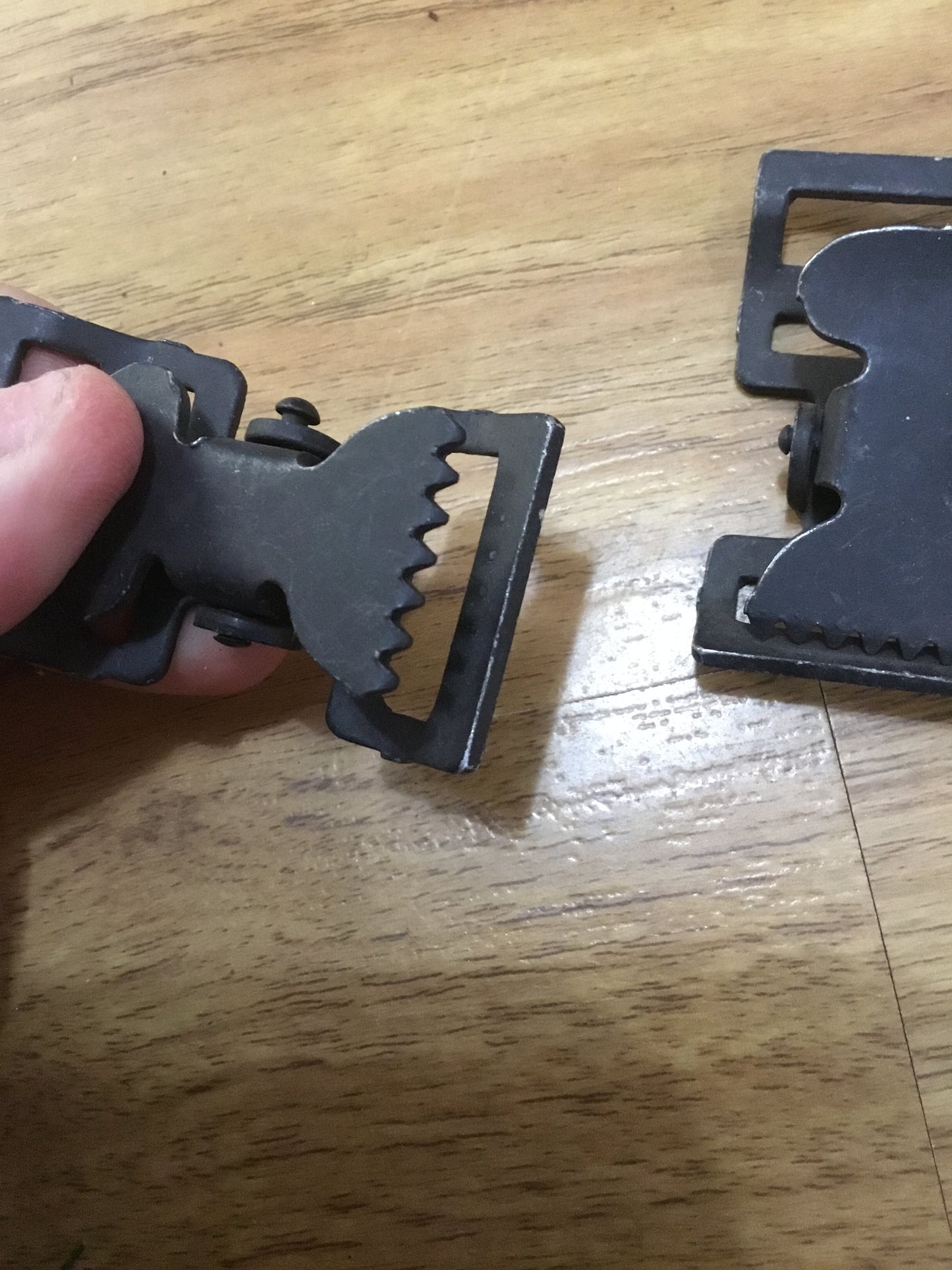 2) Military Steel Tie Down Ends ,will take a 1 inch webbing strap .Very well made