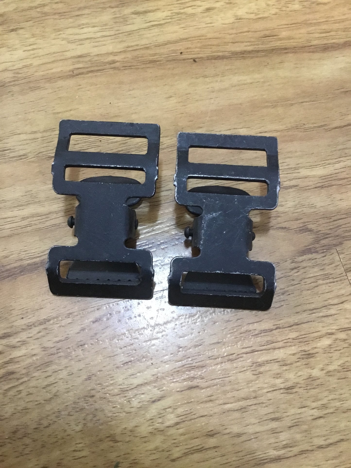 2) Military Steel Tie Down Ends ,will take a 1 inch webbing strap .Very well made