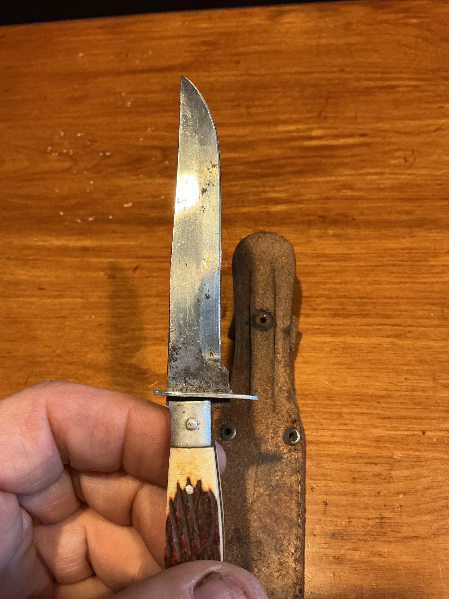 Vintage Child’s Fixed Blade Belt Knife with leather Sheath