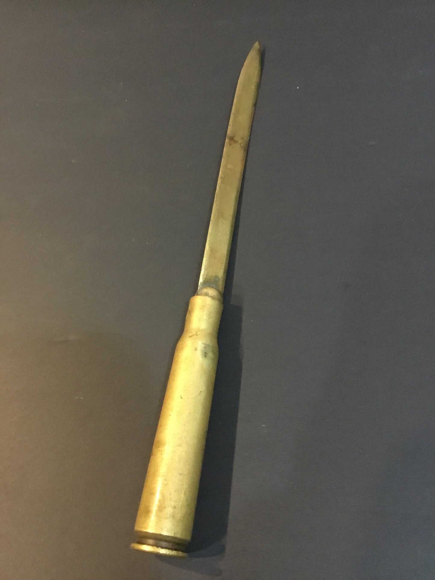 WW11 Brass Trench Art Letter opener , 50 Cal shell