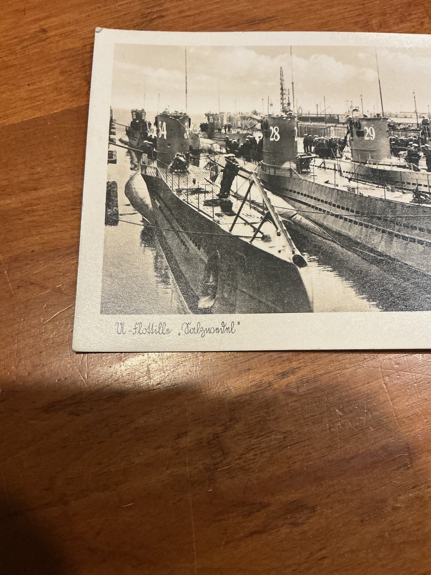 WW11 German U-boats in Dry Dock Post Card