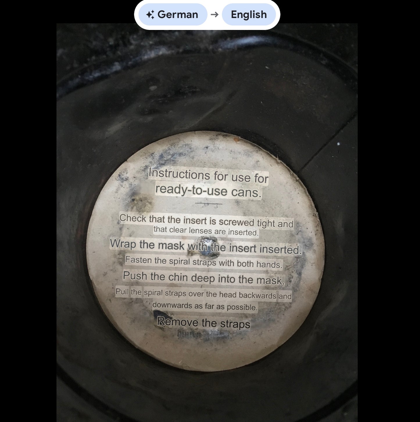 WW1 German M17 Gas Canister With Spare Lenses Paper Instructional Insert,
