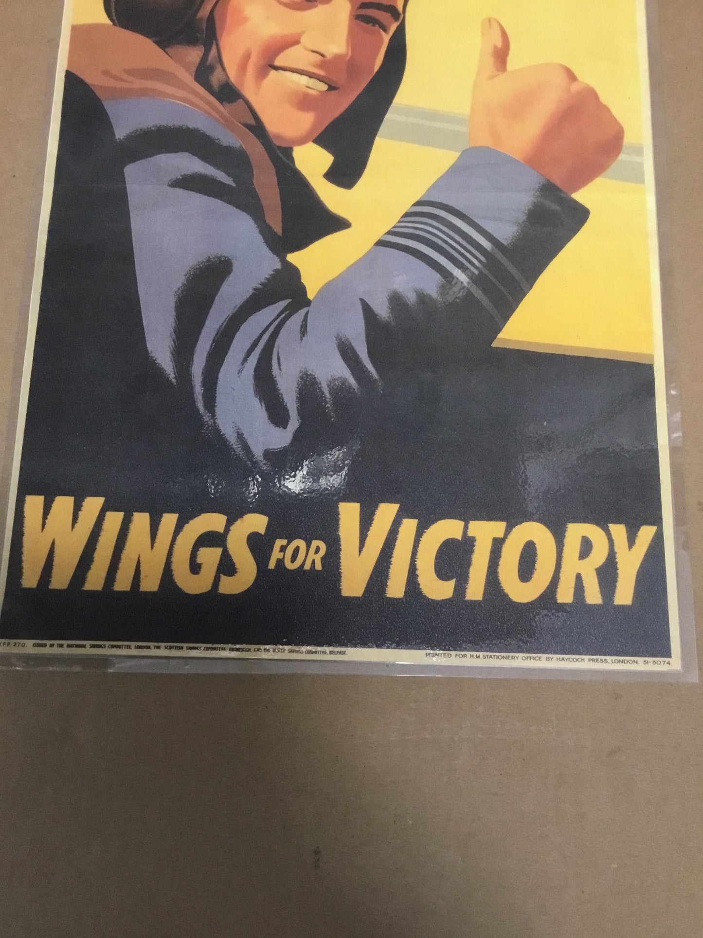 WW11 Reproduction Laminated Poster 15 x 10 1/2 inches (LETS GO- WINGS FOR VICTORY )