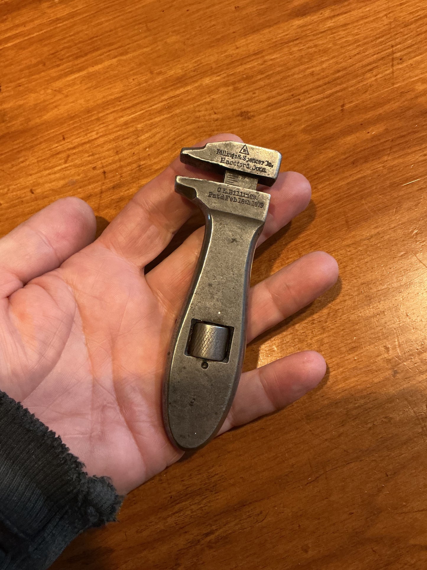 Antique Billings & Spencer USA Adjustable Wrench, Patent 1879