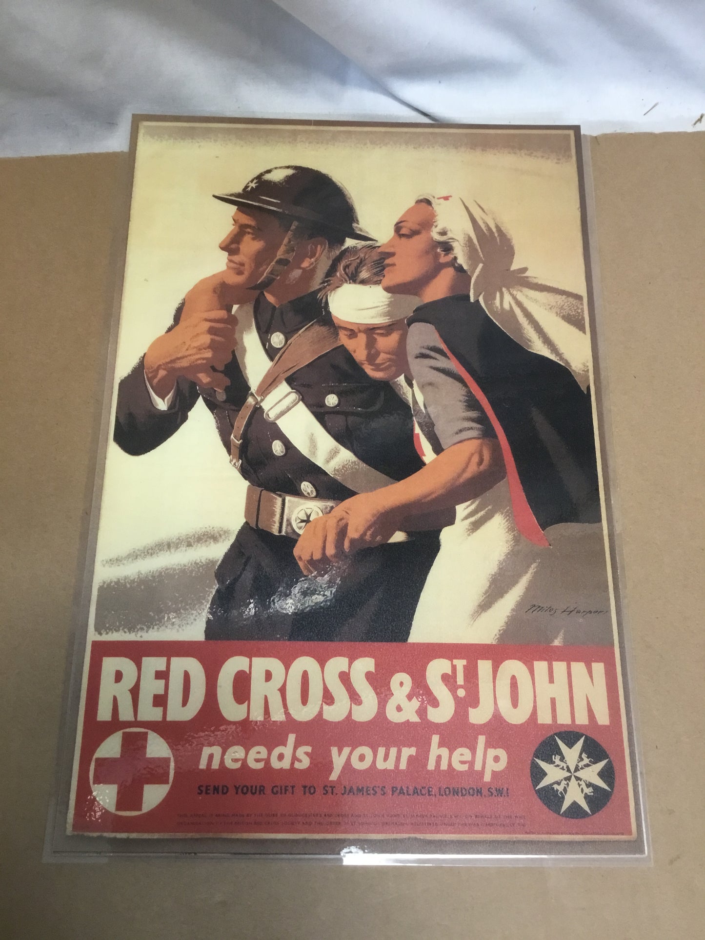 WW11 Reproduction Laminated Poster 15 x 10 1/2 inches (Red Cross & St John need your help )