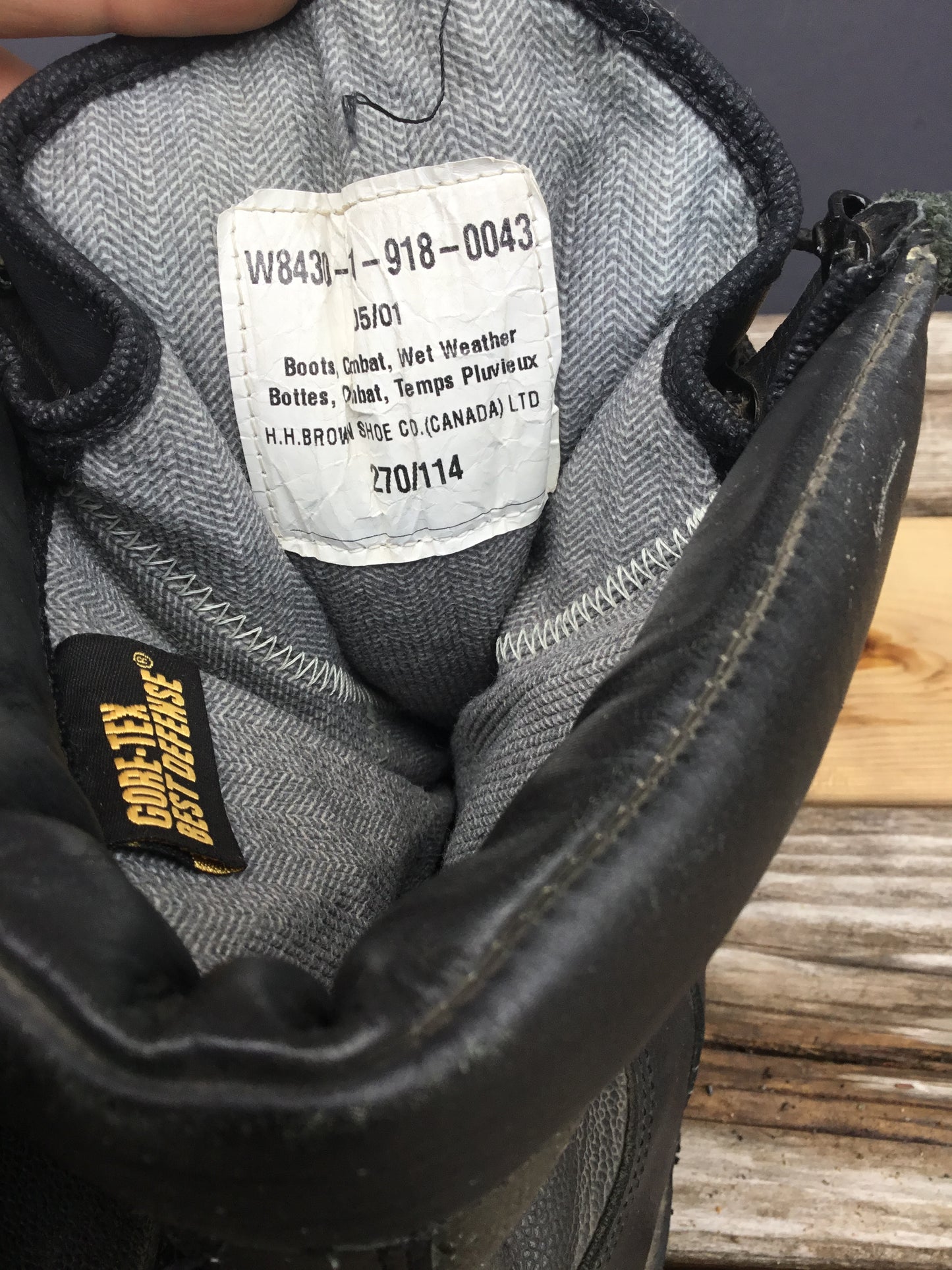 Canadian Forces Wet Weather Boots Size 10 Or 270/ 114 made by HH Brown Canada