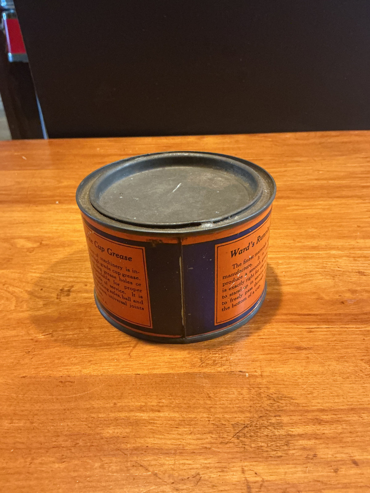 1930’S-40 RUNRITE CUP GREASE CAN EARLY MONTGOMERY WARDS