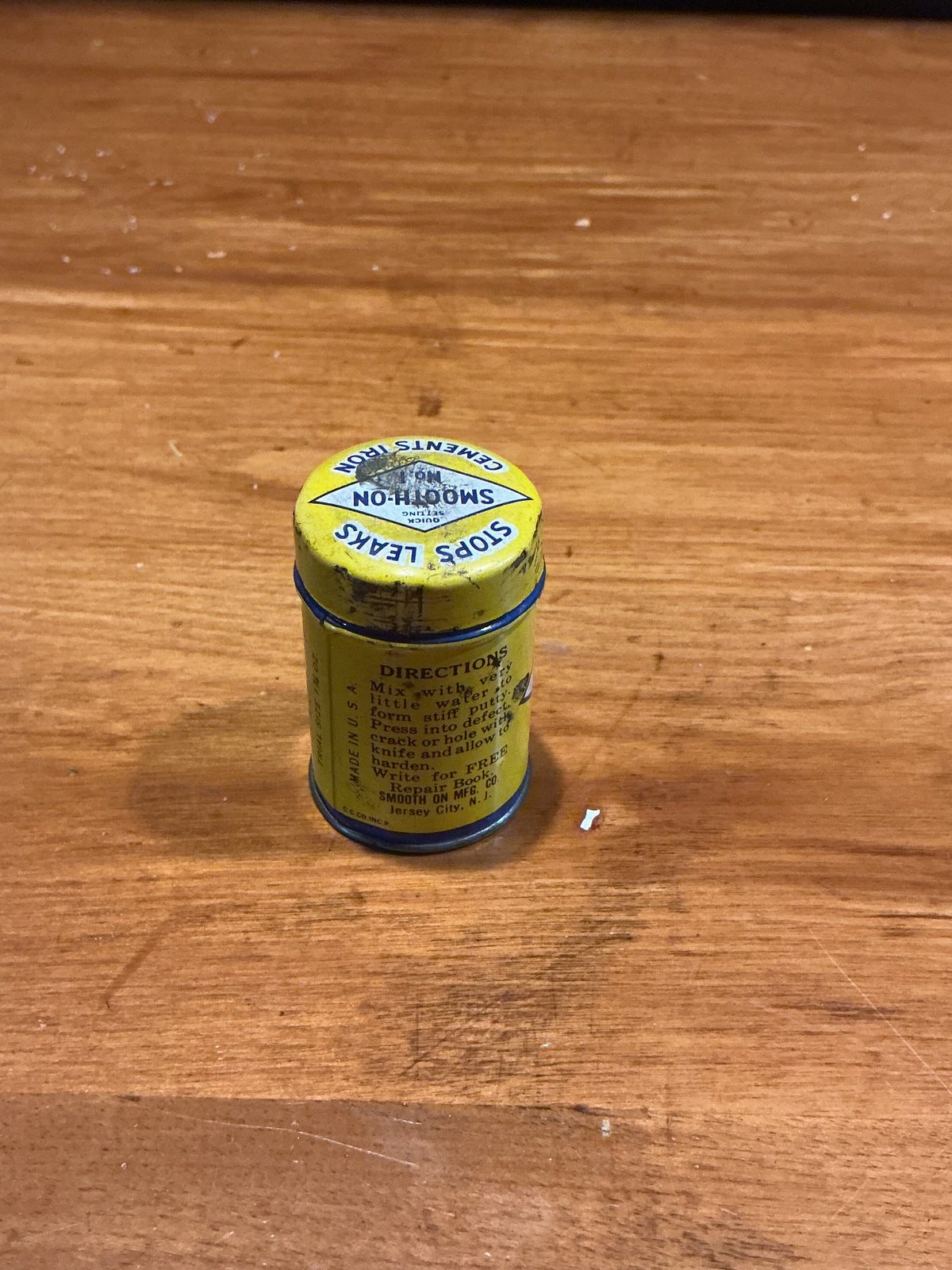 Small Stops Leaks Smooth-on No1 Cement Iron Tin