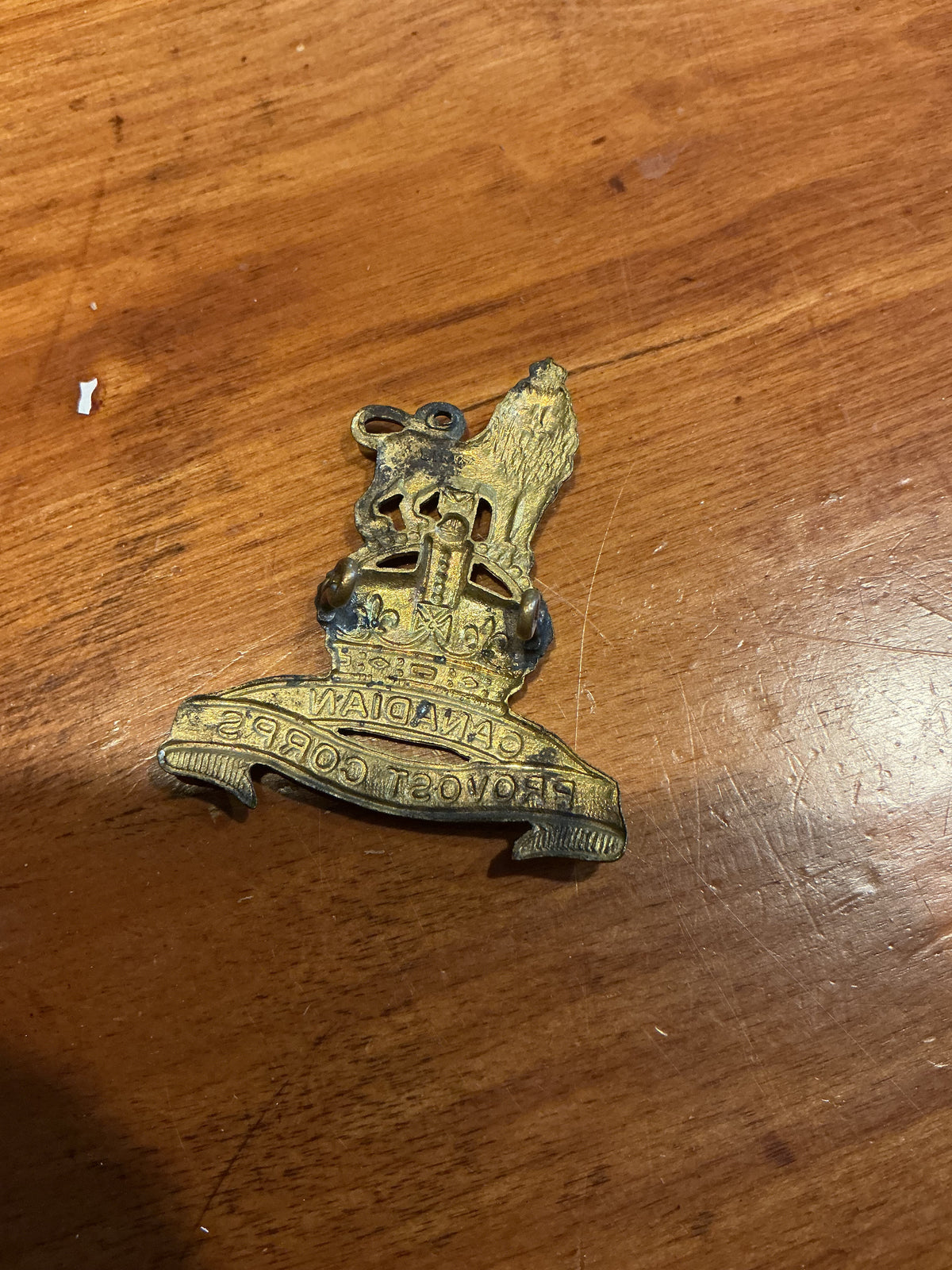 Canadian Military Provost Corps Hat Badge , King’s Crown .
