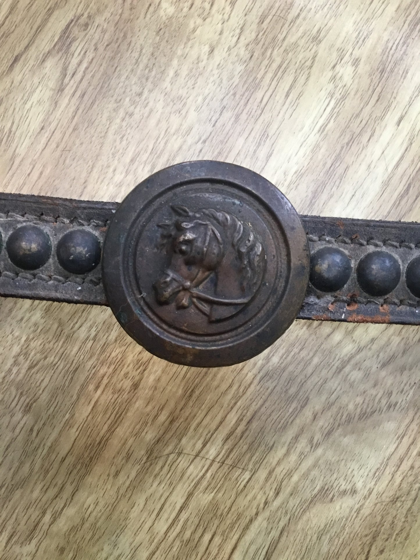 3 Antique HORSE BRIDLE ROSETTES