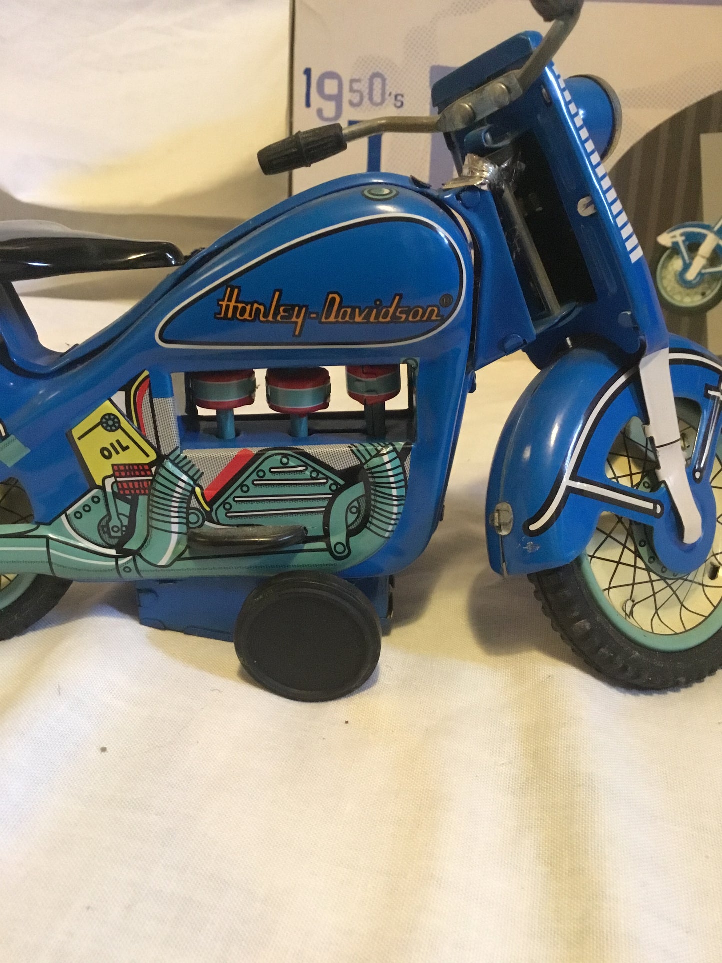 1950s Tin Friction Harley Davidson Motorcycle Reproduction