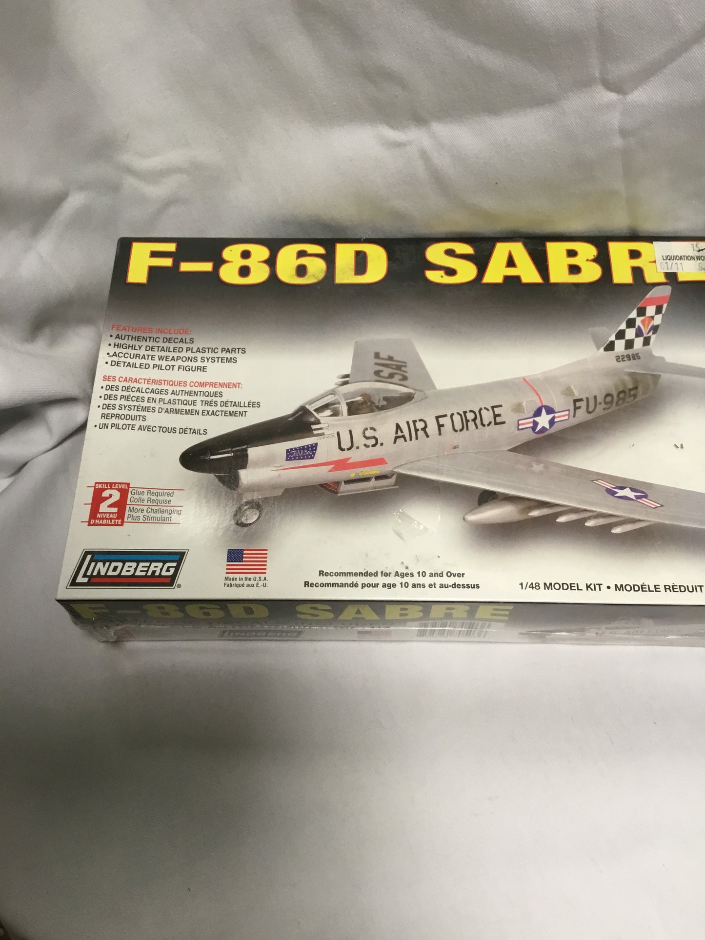 Lindberg Factory Sealed F-86D Sabre 1:48 Scale Model Kit sealed.