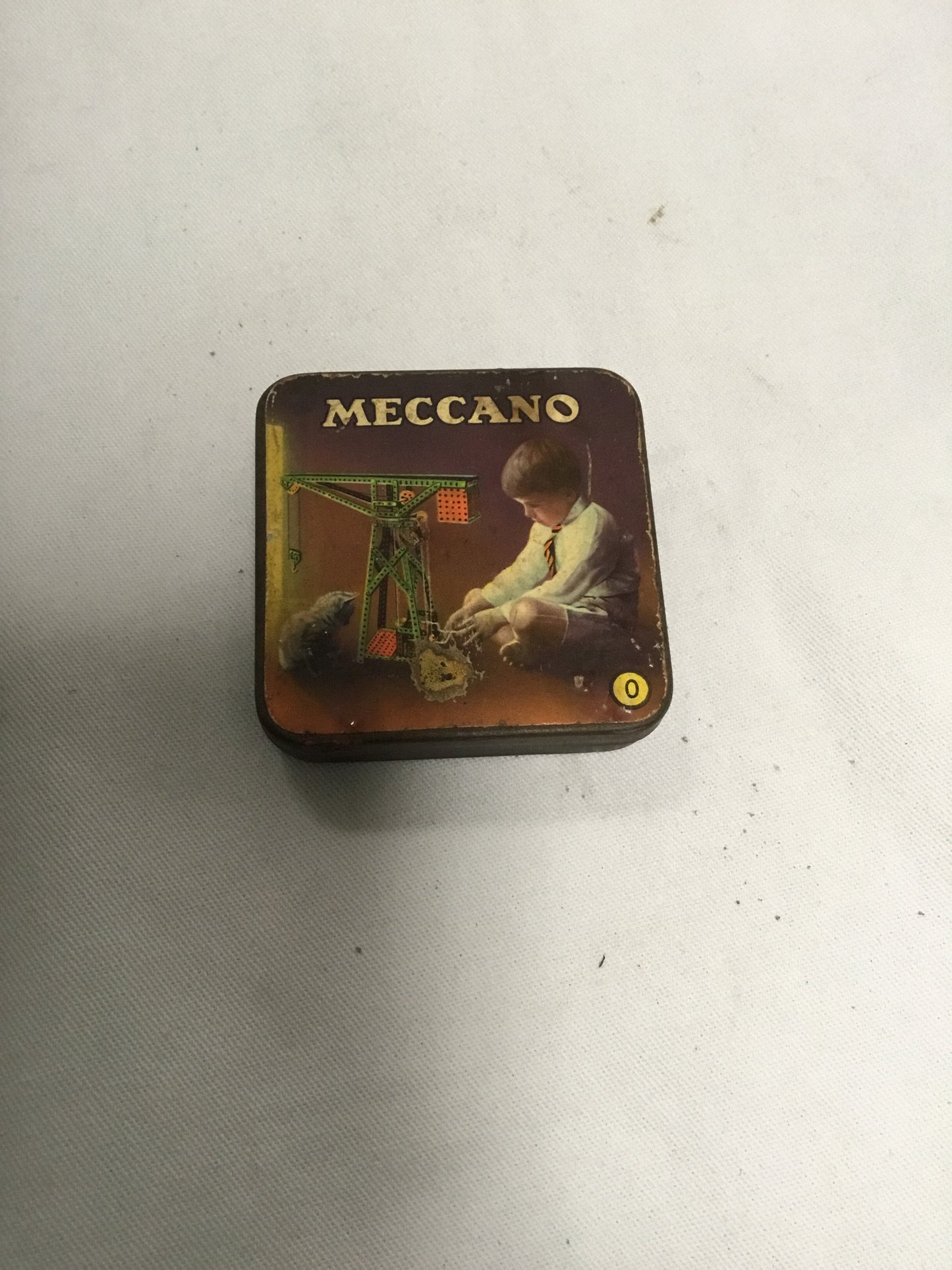 1920s Vintage Rare Meccano Small Parts Tin Box with Contents