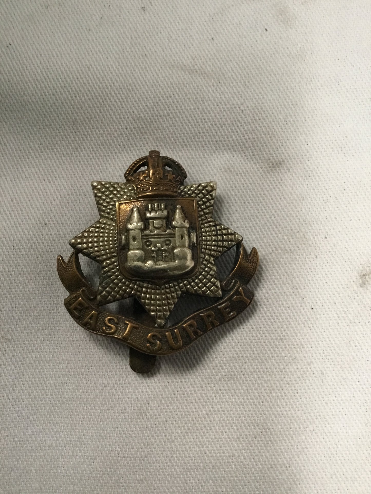World War II British East Surrey Regiment cat badge