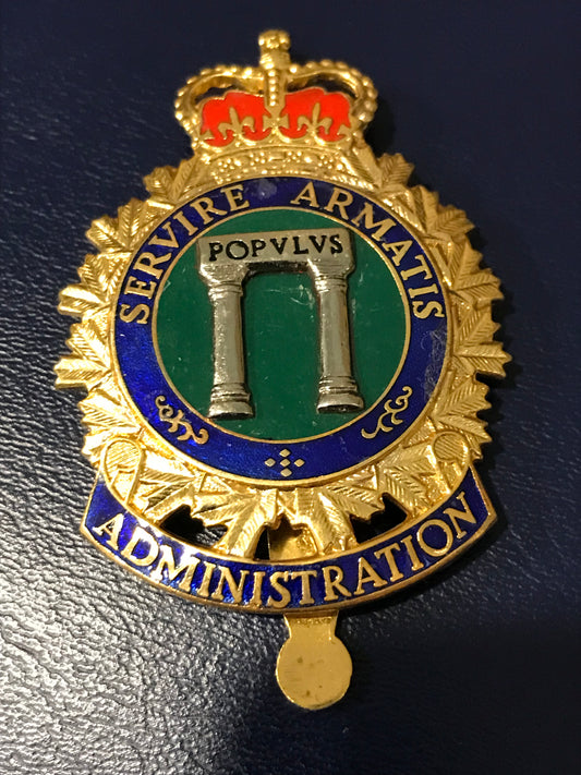 Canadian Armed Forces Administration enamel cap badge