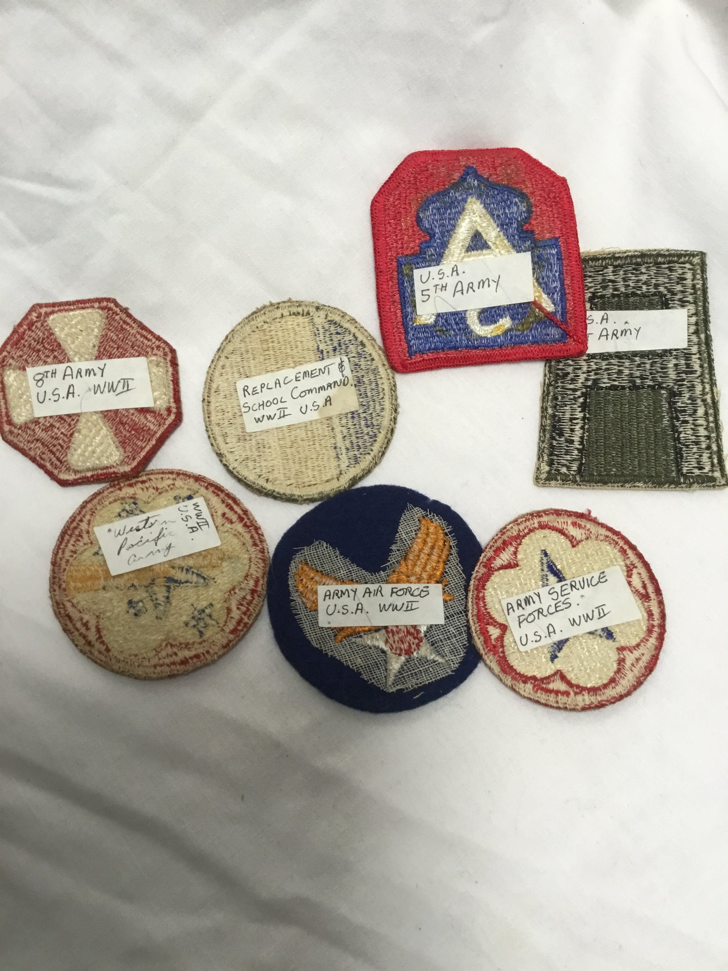 Lot of seven  US patches some WW11