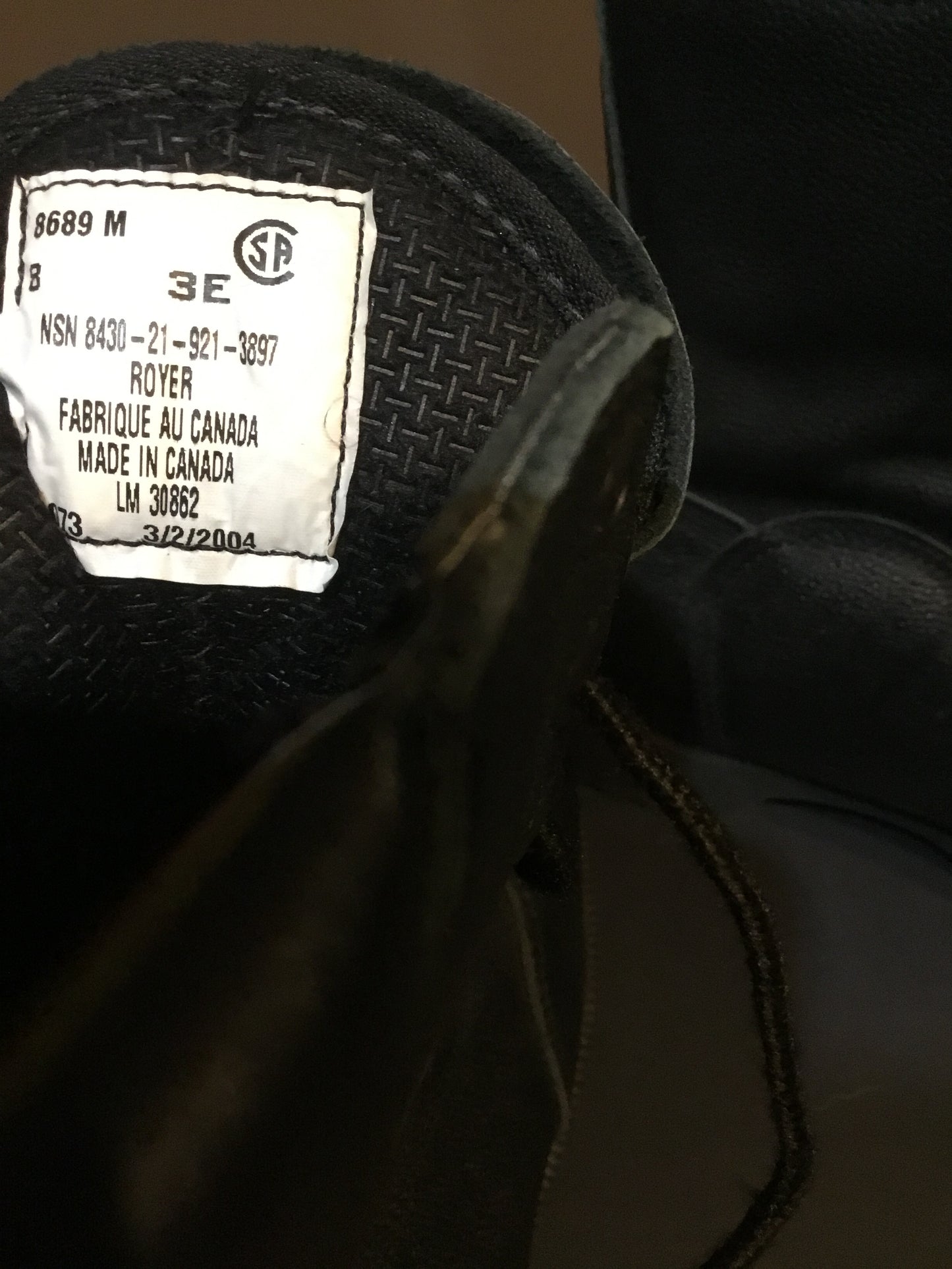 Military Royer  Safety Boots CSA Size 8E