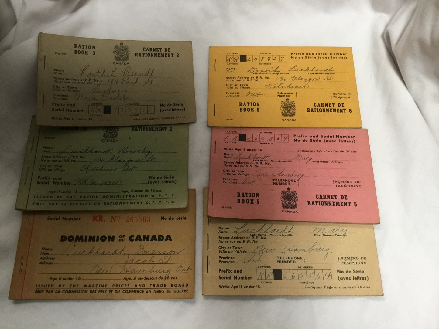 Lot of 6 WW2 Canadian Rations Books