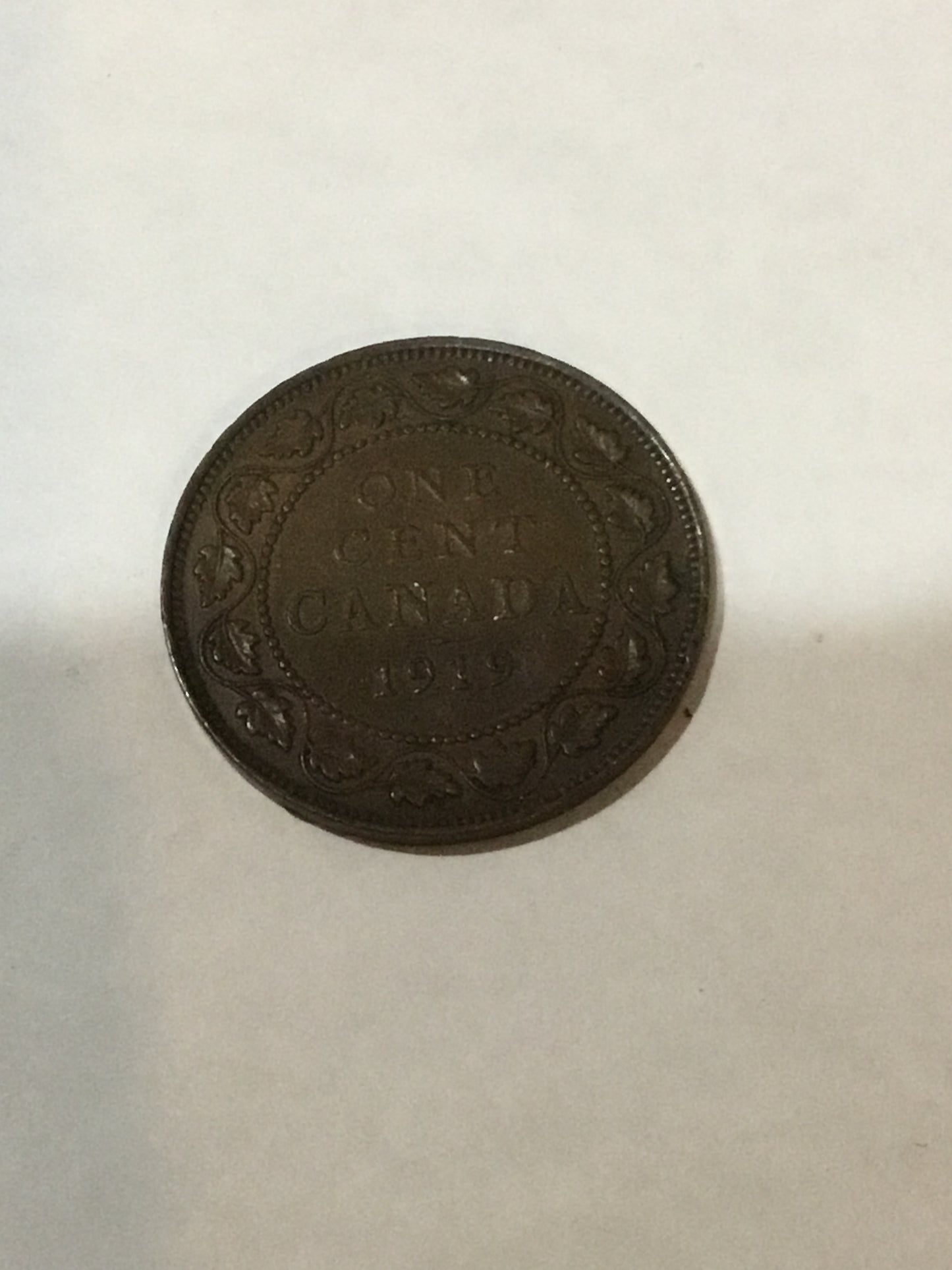 1919 Canada One 1 Cent George V Large Penny Coin