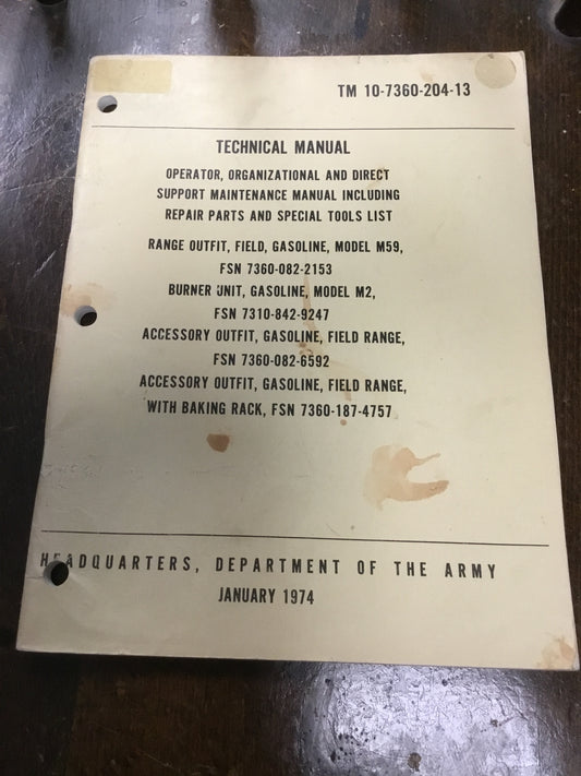 Military Technical Manual TM- 10-7360-204-13