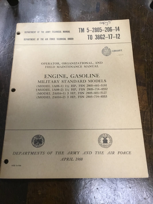 Military Gasoline Manual 1960 TM 5 -2805-206-14