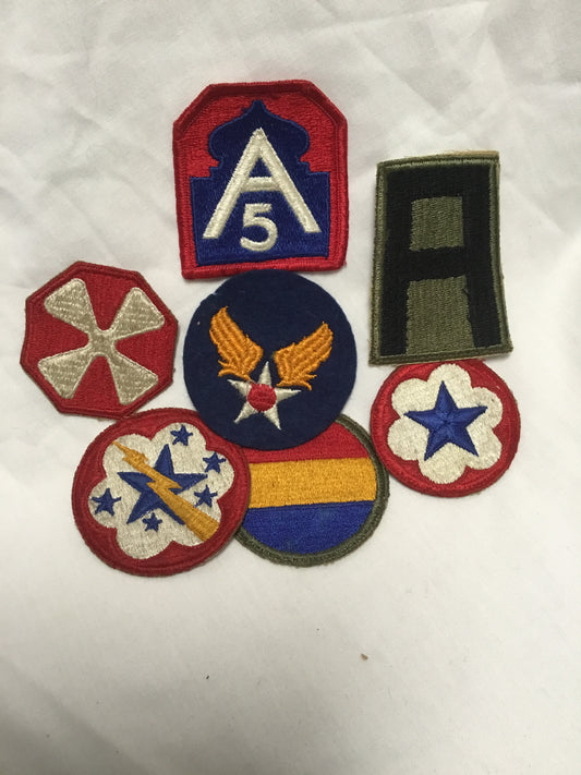 Lot of seven  US patches some WW11