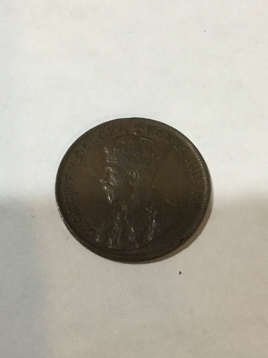 1919 Canada One 1 Cent George V Large Penny Coin