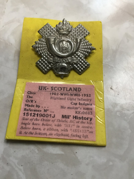 UK-Scotland  Highland Light Infantry , Badge