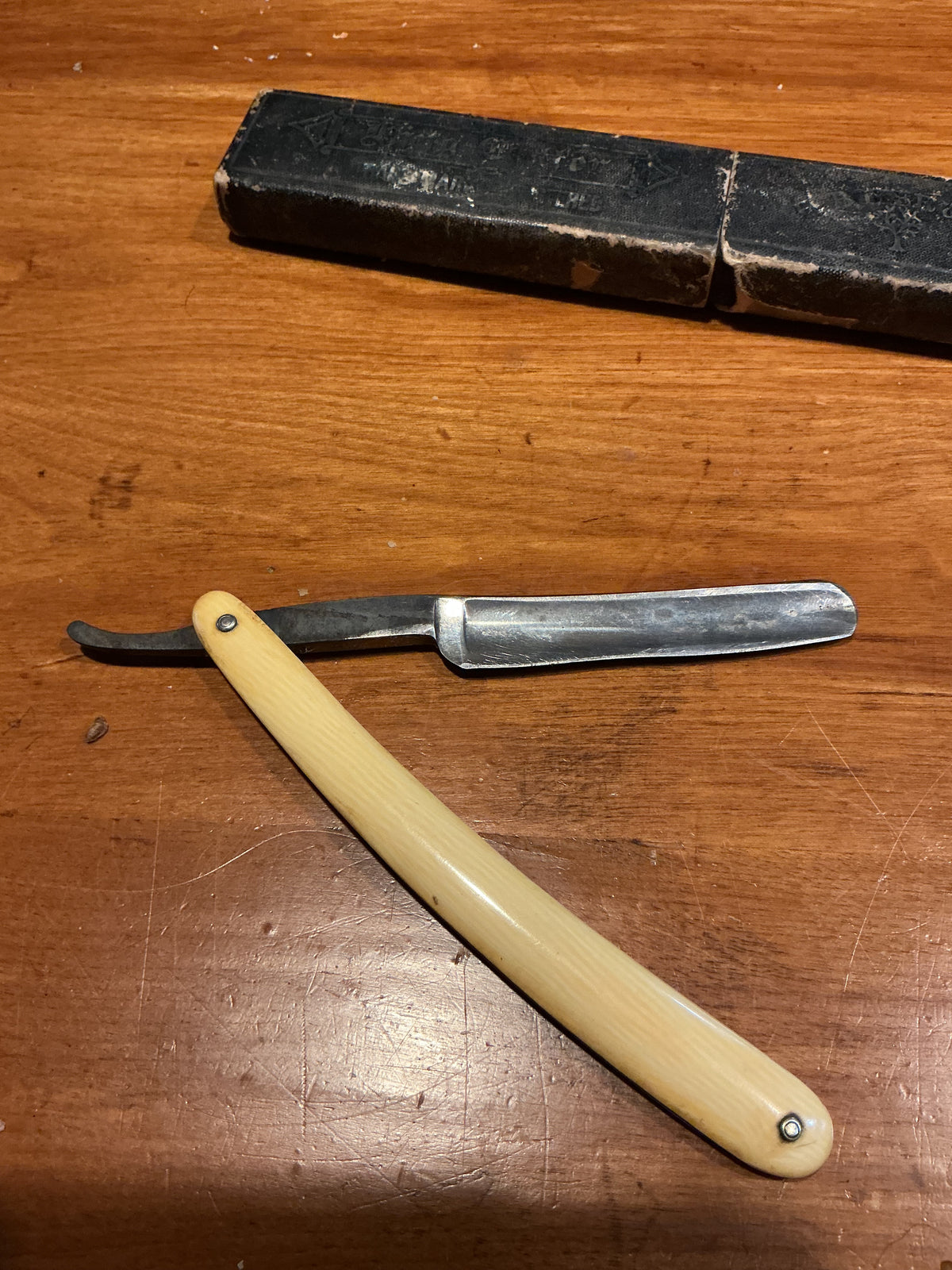 Vintage  King Cutter Straight Razor H. BOKER & Co. Germany French Ivory handle