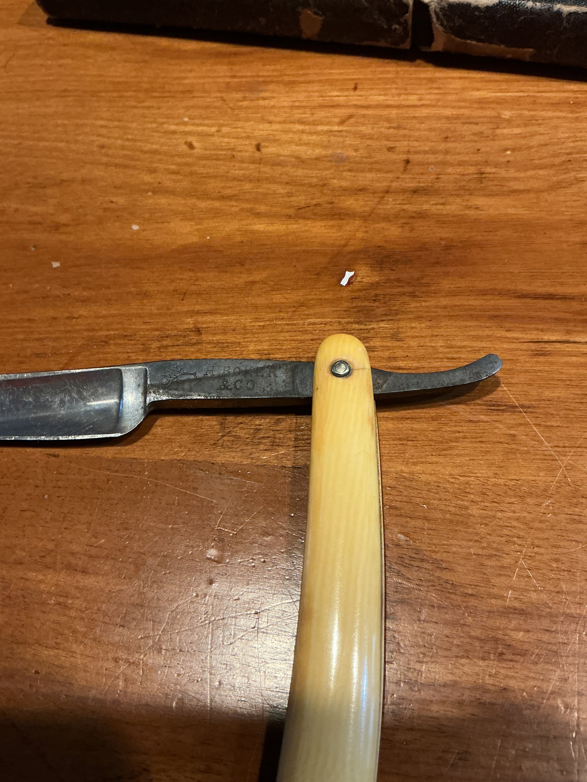Vintage  King Cutter Straight Razor H. BOKER & Co. Germany French Ivory handle