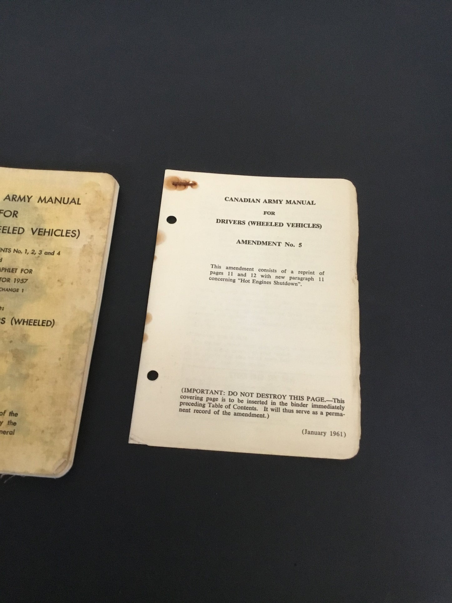 1957 Canadian army manual for Drivers wheeled vehicles