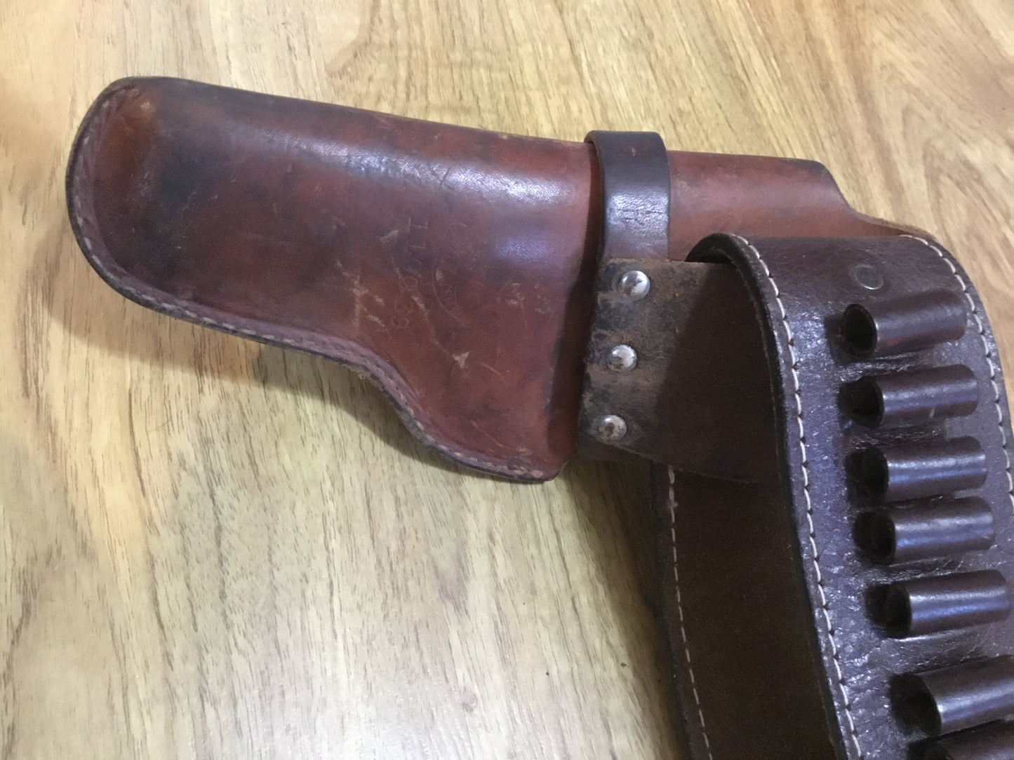 Vintage gun Belt with Holster Leather