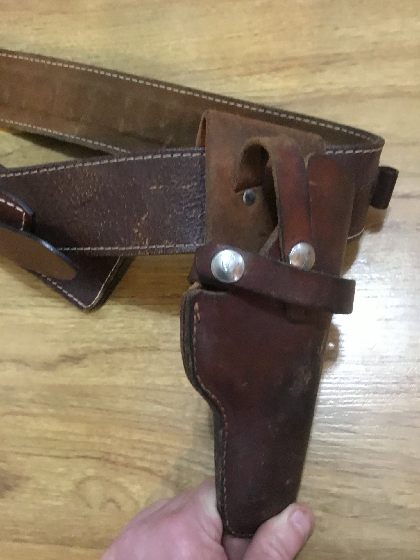 Vintage gun Belt with Holster Leather