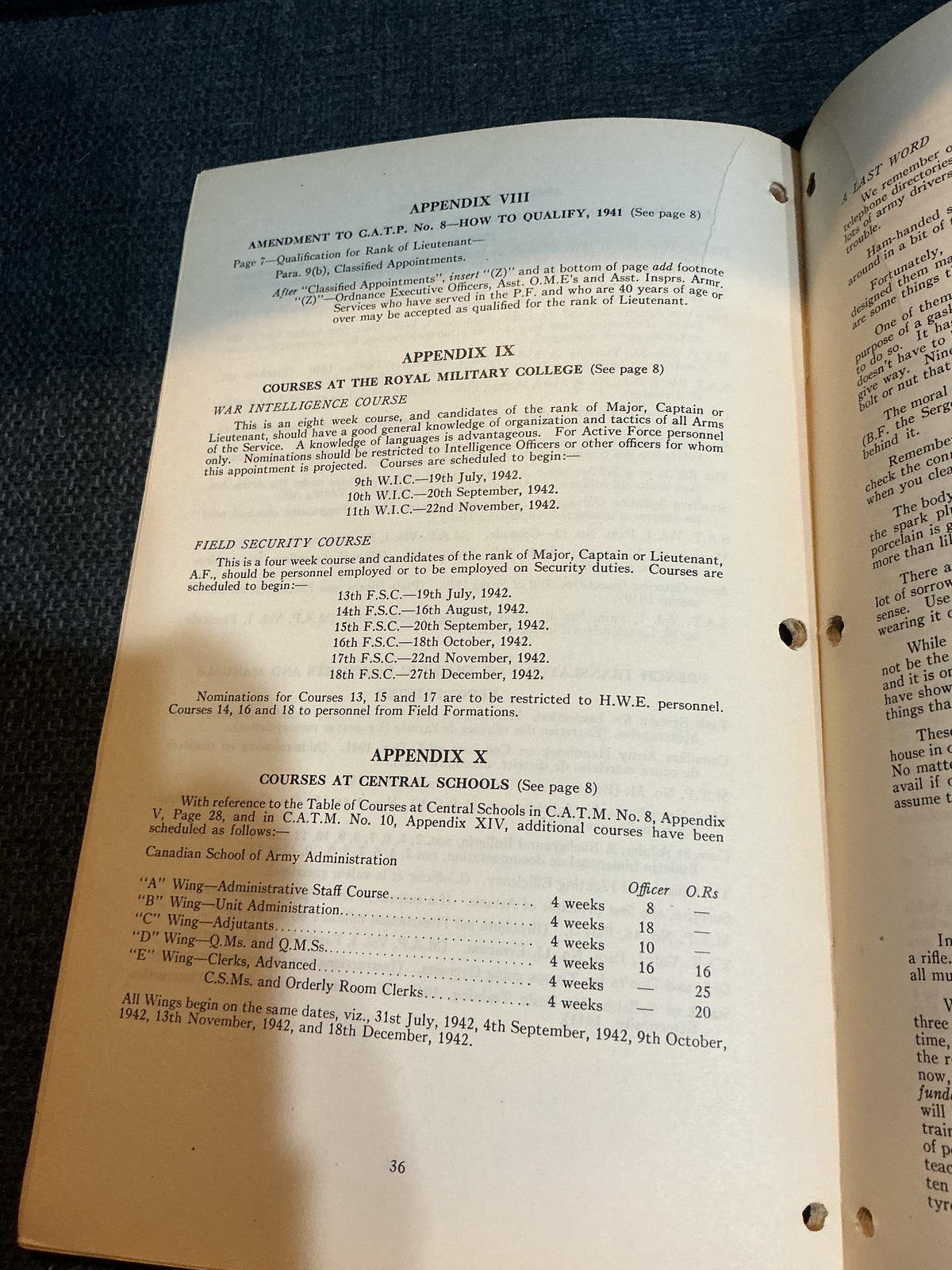 Canadian Army Training Memorandum No 15 June 1942 Booklet