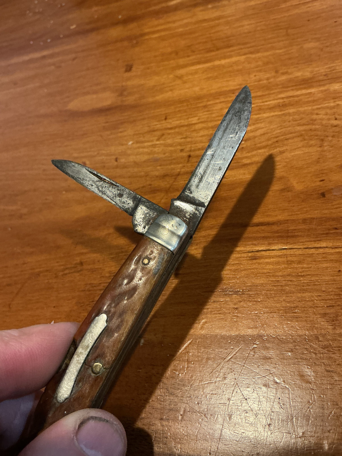 Early Folding pocket Knife Bone Handle 4 Blades