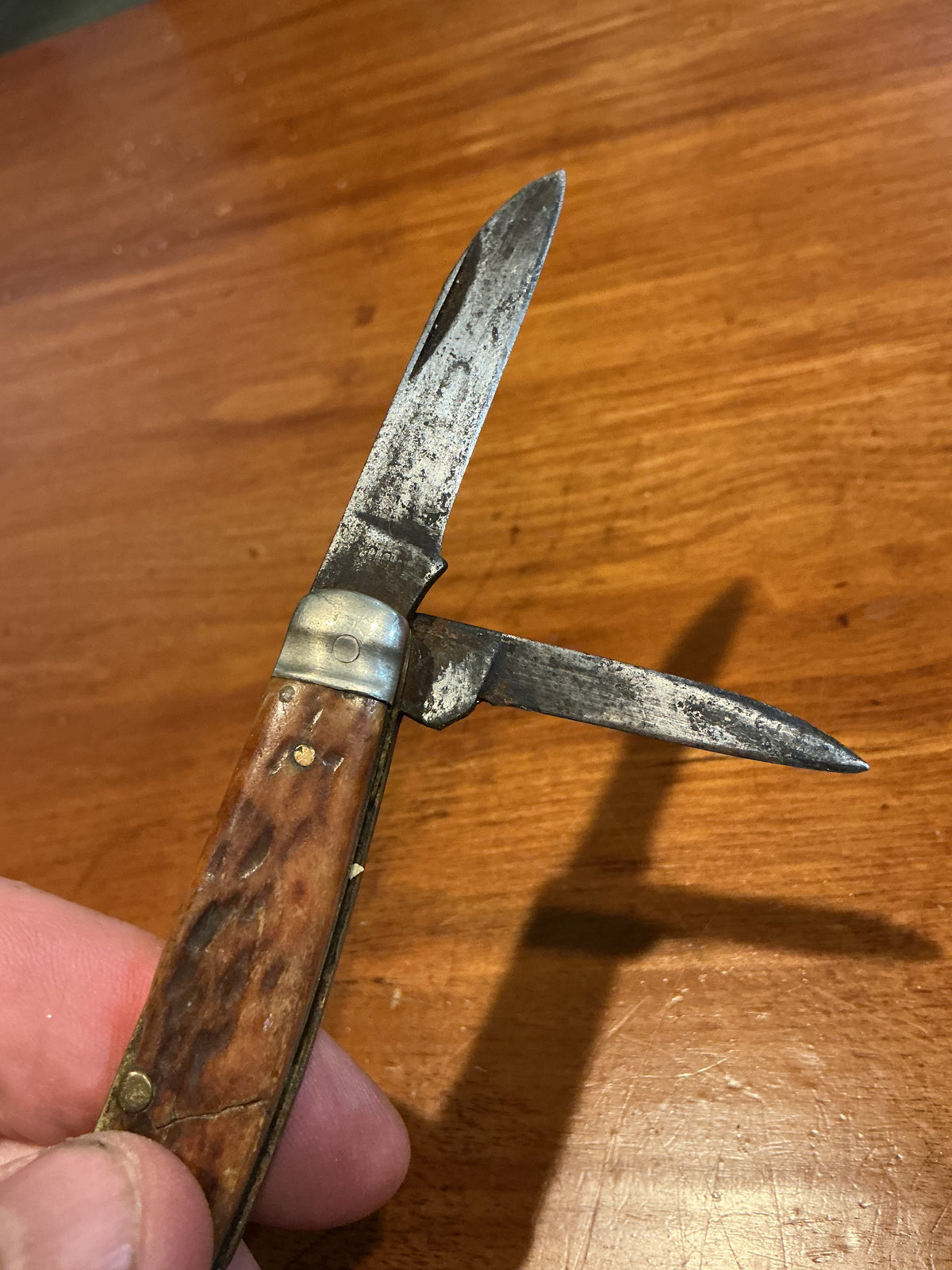 Early Folding pocket Knife Bone Handle 4 Blades