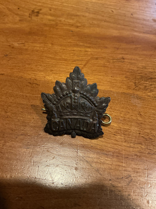 WW1 Canadian General List  Cap Badge with cotter Pin