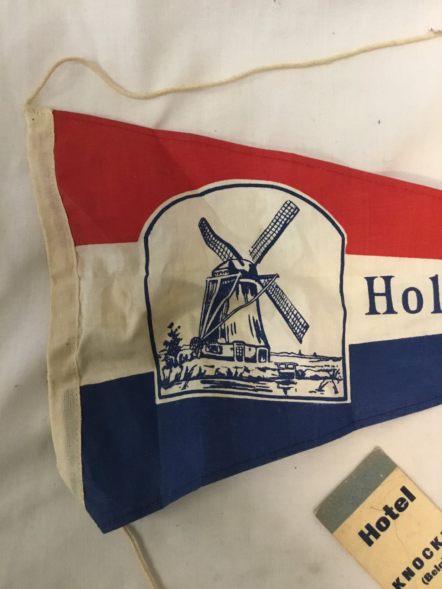 Soldiers. War souvenirs Holland pendant/ Flag and Belgian hotel stub