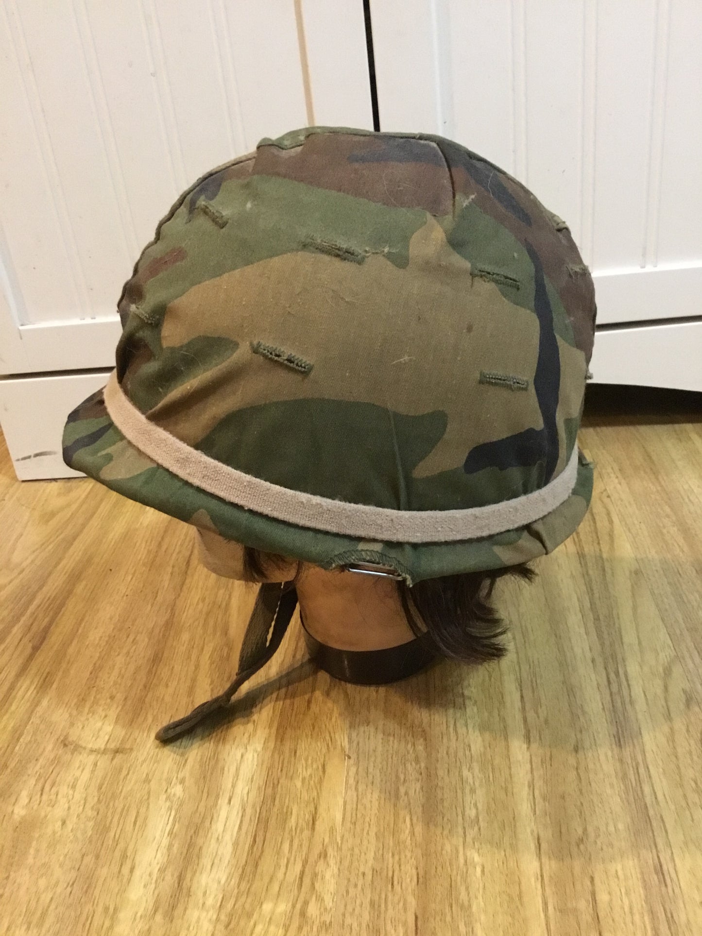 U.S. M1 Helmet with liner and woodland cover