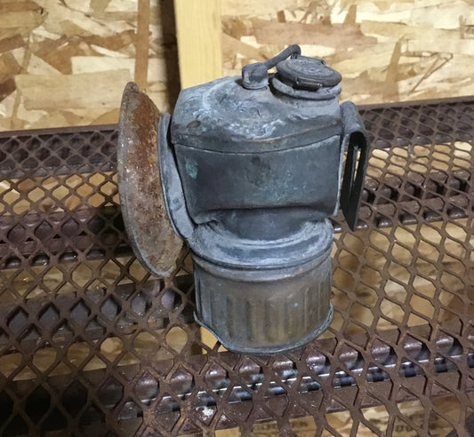 Antique Brass Coal Miners Lamp ,
